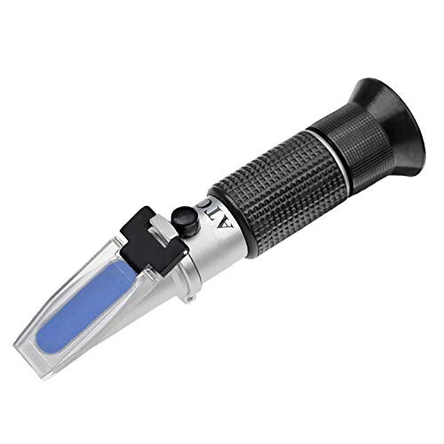 HHTEC Réfractomètre de 0 à 90% Brix Réfractomètre Manuel pour déterminer la teneur en Sucre de Miel Huile végétale Sirup Melasse avec Fonction ATC et Instructions