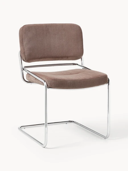 Chaise cantilever en velours côtelé Don | Westwing