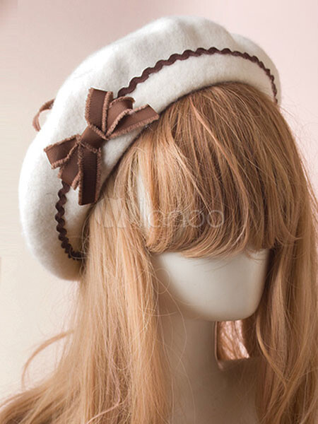  Bonnet Lolita Sweet Lolita Bow Laine de laine