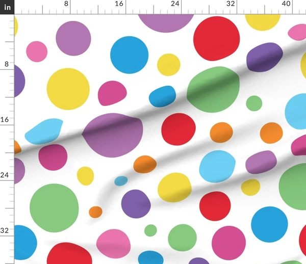 Clown Spots - multicoloured on white - Fabric | Spoonflower