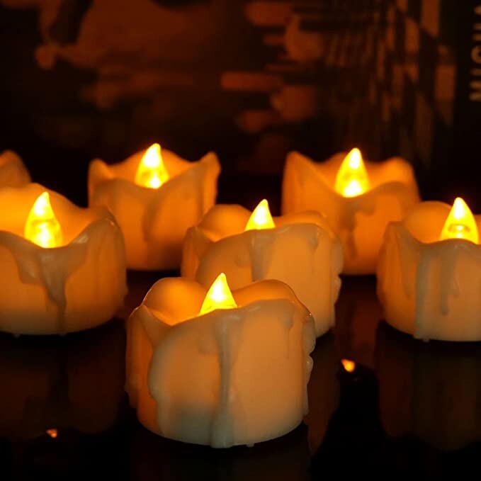 innislink Lot de 12 Bougies LED sans Flamme avec Fonction minuteur pour  Bougies Chauffe-Plat Éclairage électrique Décoration de Noël Pâques Blanc:  .fr: Luminaires et Eclairage