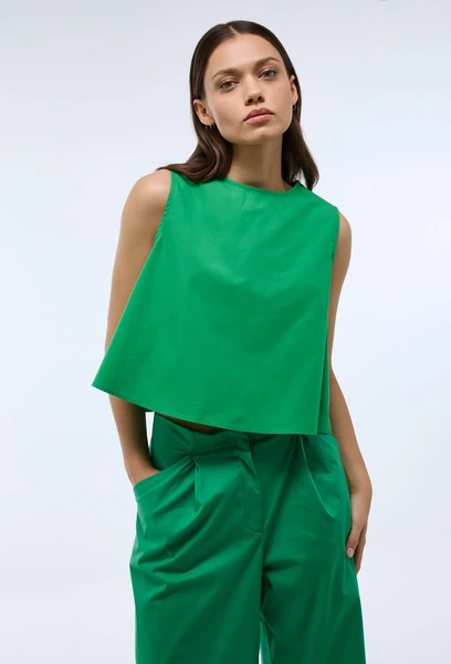 Top sans manches uni en coton BIO GOTS VERT pour femme MONOPRIX