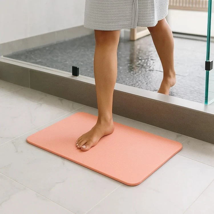 Tapis de Bain en Diatomite - Rose