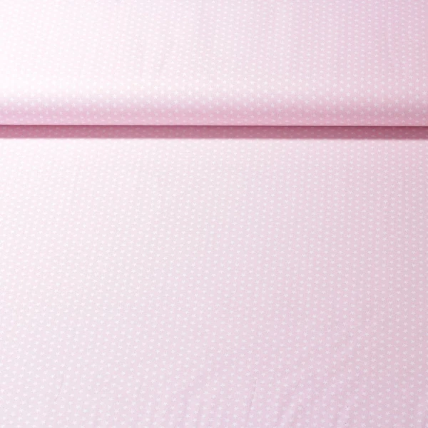 Popeline de coton Stella - Mini étoiles Rose pâle Blanc