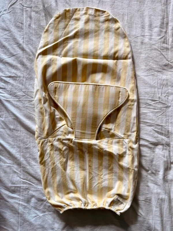 Housse transat BabyBjörn Mini – Coton rayée blanche et jaune – Comme neuve
