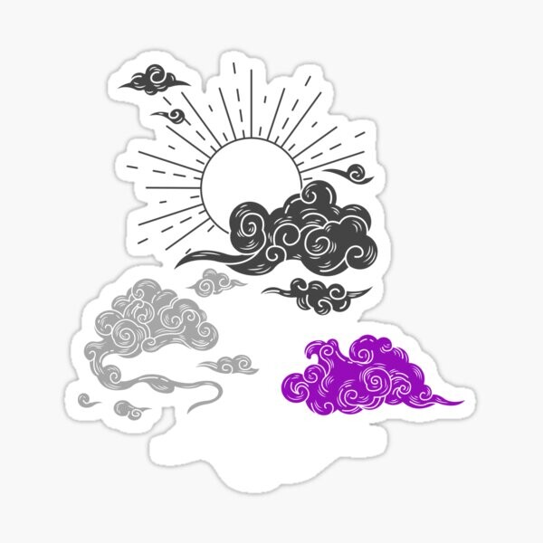As du Soleil et des Nuages. Fierté asexuée | Sticker