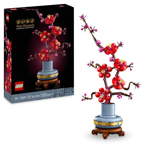 LEGO Botanicals Les Fleurs de Prunier - Plante Artificielle à Offrir - Set de Construction pour Adulte - Décoration intérieure à Exposer - Activité relaxante pour Femme et Homme 10369