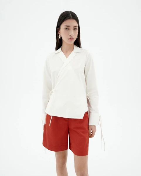 Blouse blanche croisée Lenie