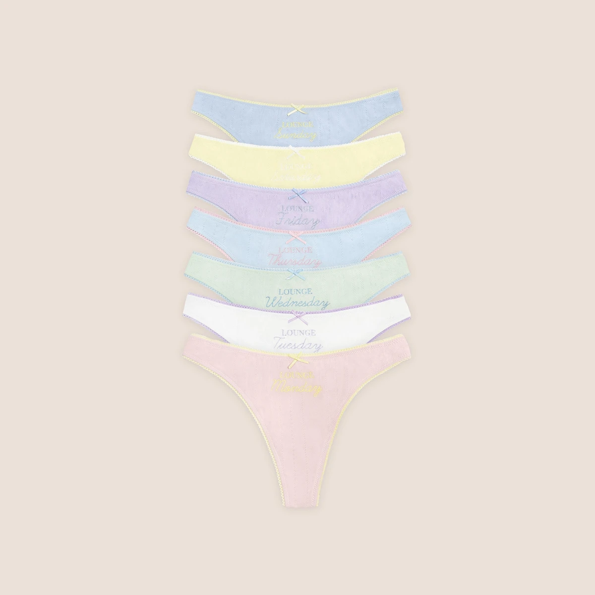 Strings Days of the Week (pack de 7) - Pastel Multicolore