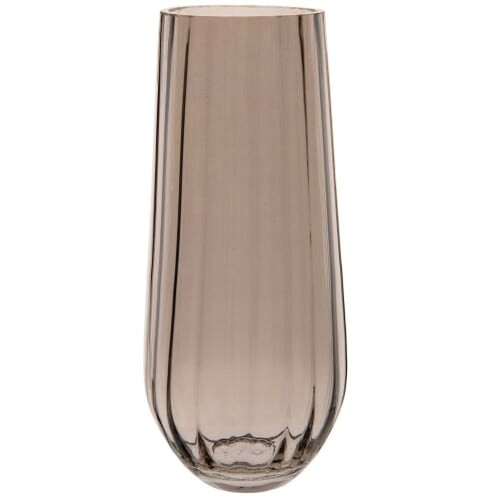Vase optique en verre teinté brun grisé H32