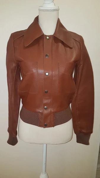 Veste Ba&sh en cuir d'agneau marron