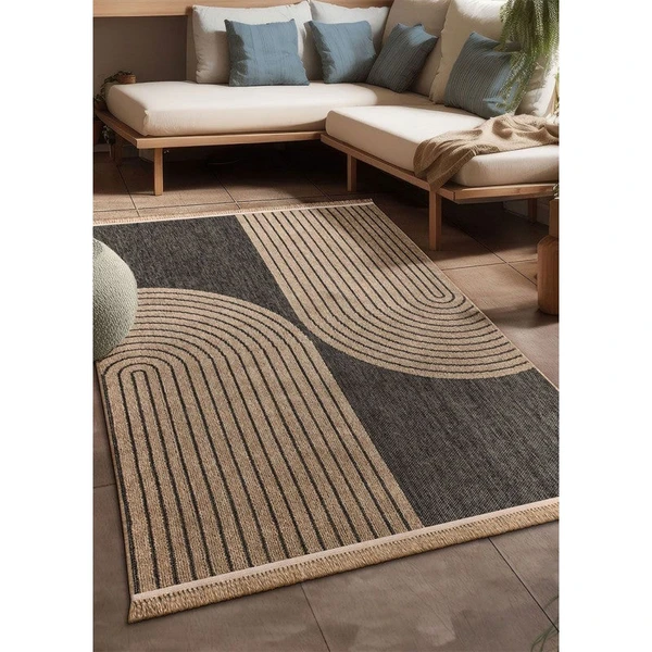 Tapis extérieur effet jute arc - CASSIS 93 Gris anthracite - 80x150 cm | Leroy Merlin