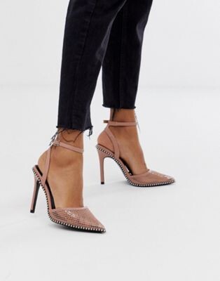 Pixie pointed high heels with studs