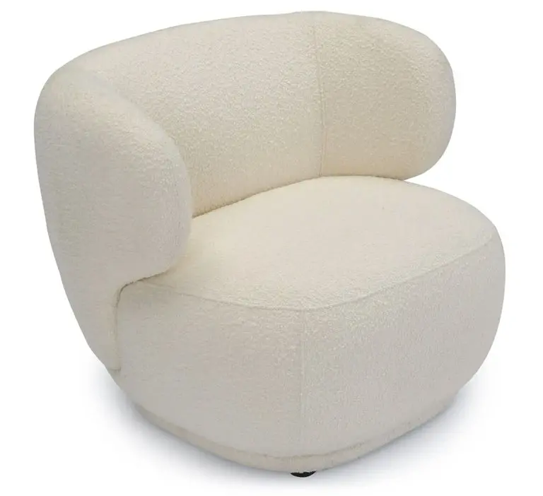 GIULIA Fauteuil, Ecru bouclé, 90x70