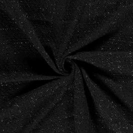 Tissu tweed polyester brillant noir