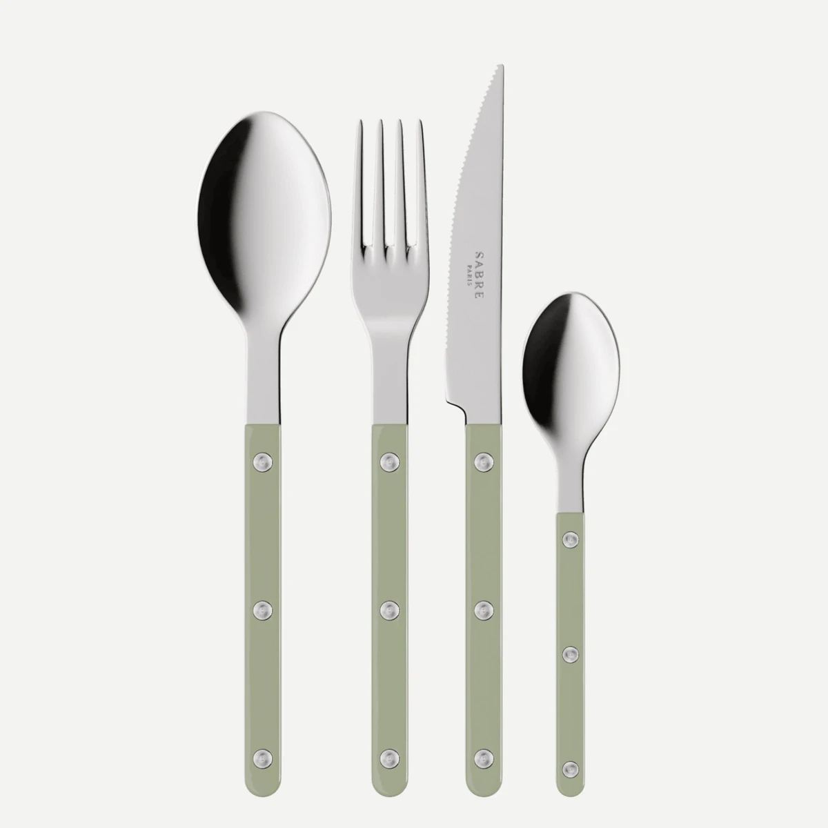 Bistrot Uni, Asperge - Set de 4 couverts de table
