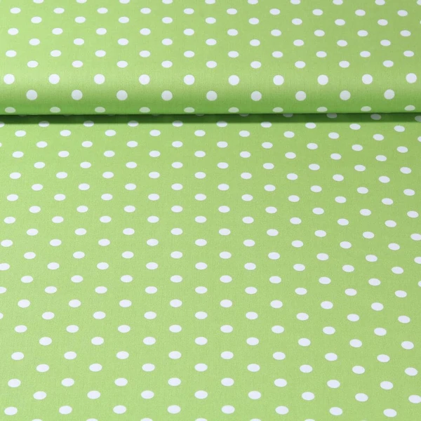 Popeline de coton Benno - Pois XL Lime Blanc