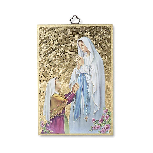 Impression sur bois Apparition de Lourdes avec Bernadette Neuvaine Lourdes ITA | vente en ligne sur HOLYART
