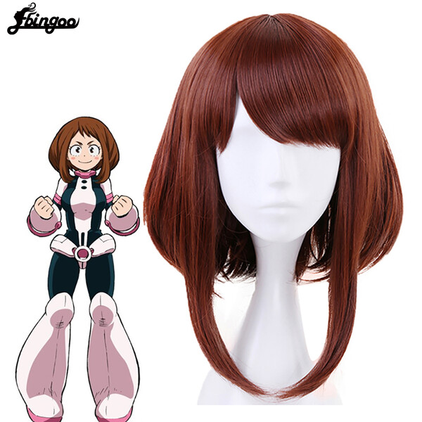 €10.25 30% de réduction|Ebingoo mon héros académique OCHACO URARAKA Auburn marron court droit Bob synthétique Cosplay perruque jeu de rôle déguisement d'halloween | AliExpress