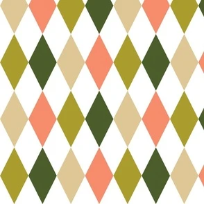 Harmonious Harlequins - olive, green, Fabric | Spoonflower
