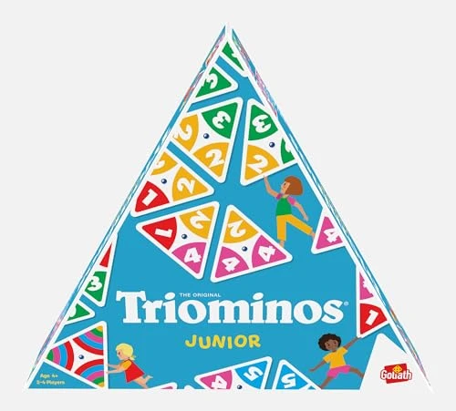 Goliath - TRIOMINOS JUNIOR - Jeu de Société pour Enfants dès 4 Ans - Dominos Innovant à 3 Côtés - Jeu Educatif et de Réflexion - Apprentissage Couleurs, Chiffres et Calculs - 2 à 4 joueurs - 20 min