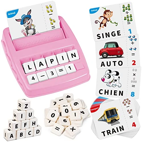 Joozmui Jouet Fille 3-8 Ans, Jeux Educatif 3-9 Ans Cadeau Garcon 3-10 Ans Apprendre a Lire Jouet Enfant 3-12 Ans Garçon Jeux de Societe 3-11 Ans Jeux Enfant Française Lettre