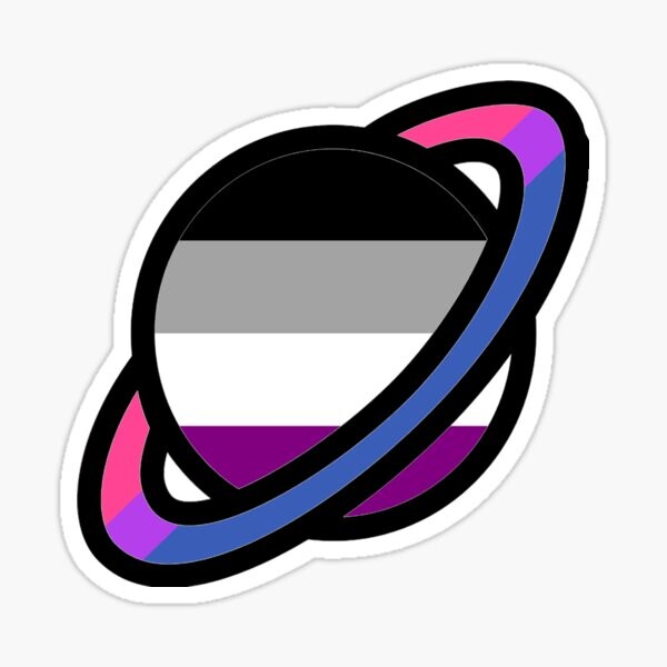 Planet Ace/Bi - Bi Asexual Pride Saturn | Sticker