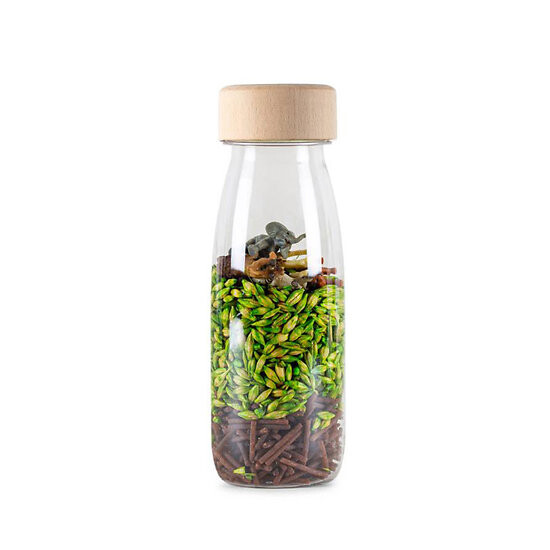 Bouteille sensorielle montessori bébé petit boum spy jungle
