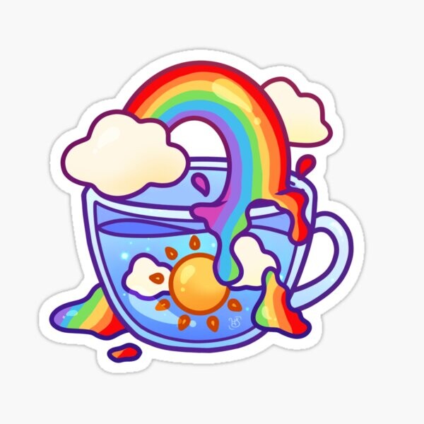 Tasse à thé arc-en-ciel | Sticker