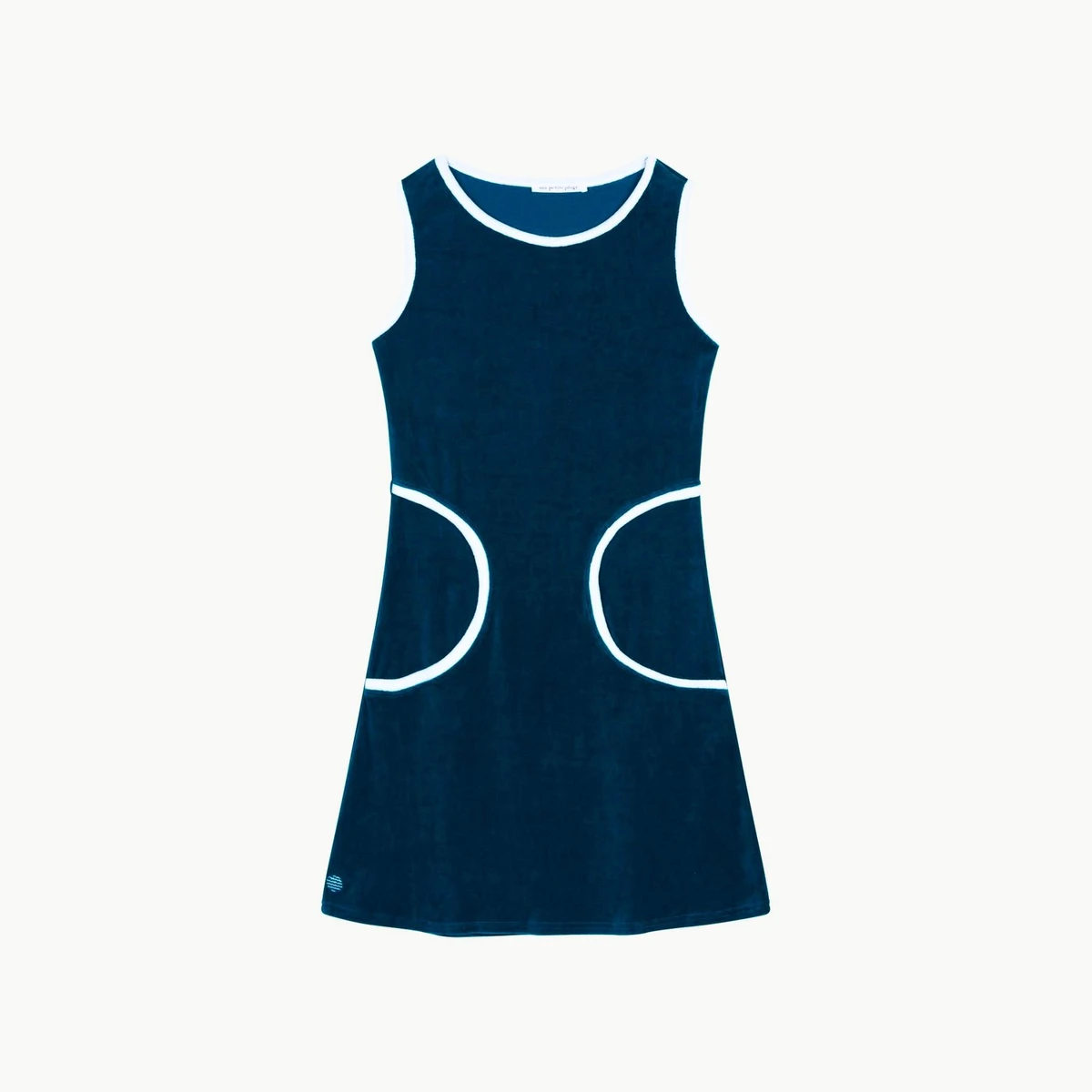 Robe Twiggy Velours Eponge Bleu Nuit — Ma Petite Plage