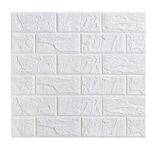 WINOMO Peel and Stick 3D mur de briques autocollant PE mousse bricolage papier peint Adhésif autocollant mural 23,6 x 11,8 pouces (blanc)
