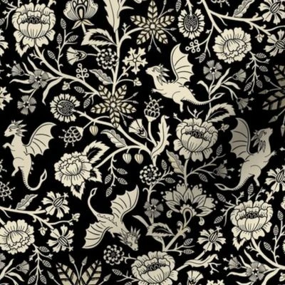 Pollinator dragons - traditional fantasy Fabric | Spoonflower