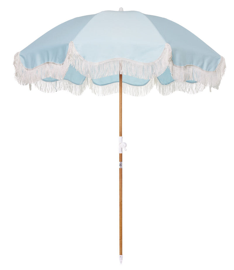 Parasol frangé Holiday bleu Santorini - BUSINESS & PLEASURE CO.