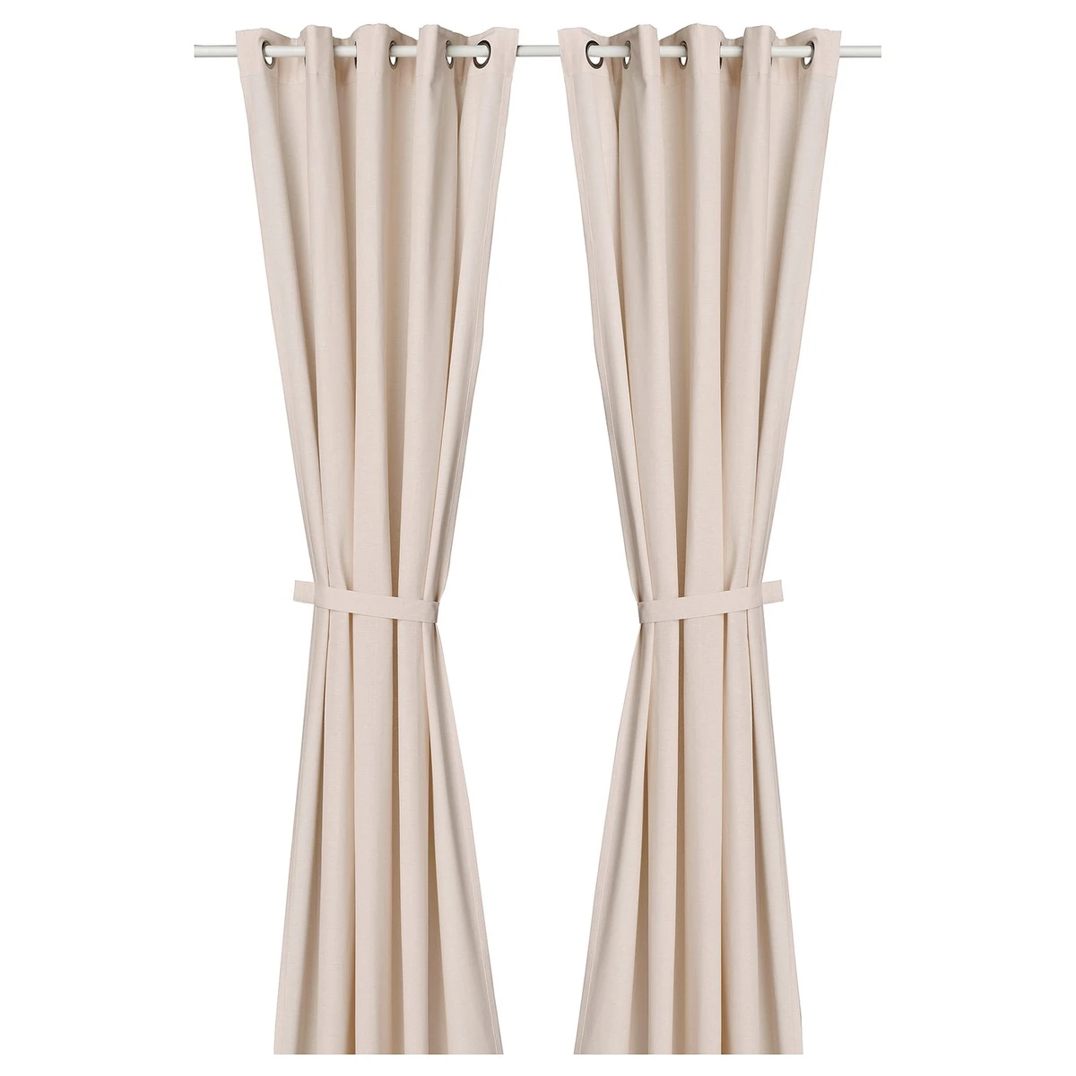 LENDA Rideaux+embrasses, 2 pcs - rose clair/avec oeillets 140x250 cm