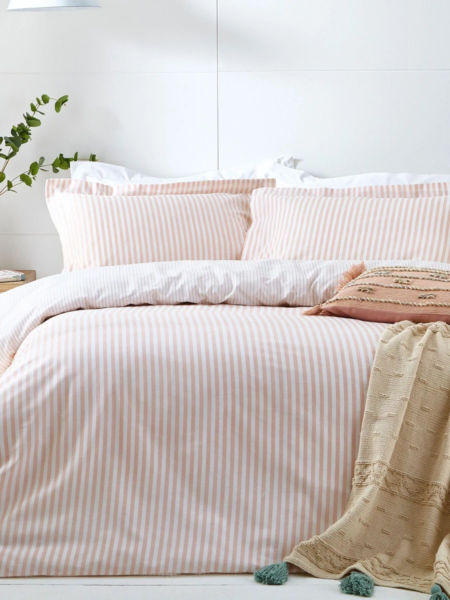 Yard Hebden Striped Cotton Duvet Cover and Pillowcase Set