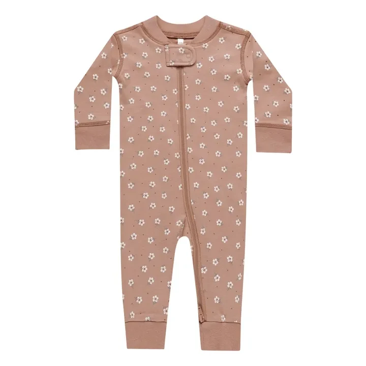 Pyjama Sans Pieds Fleuri | Rose