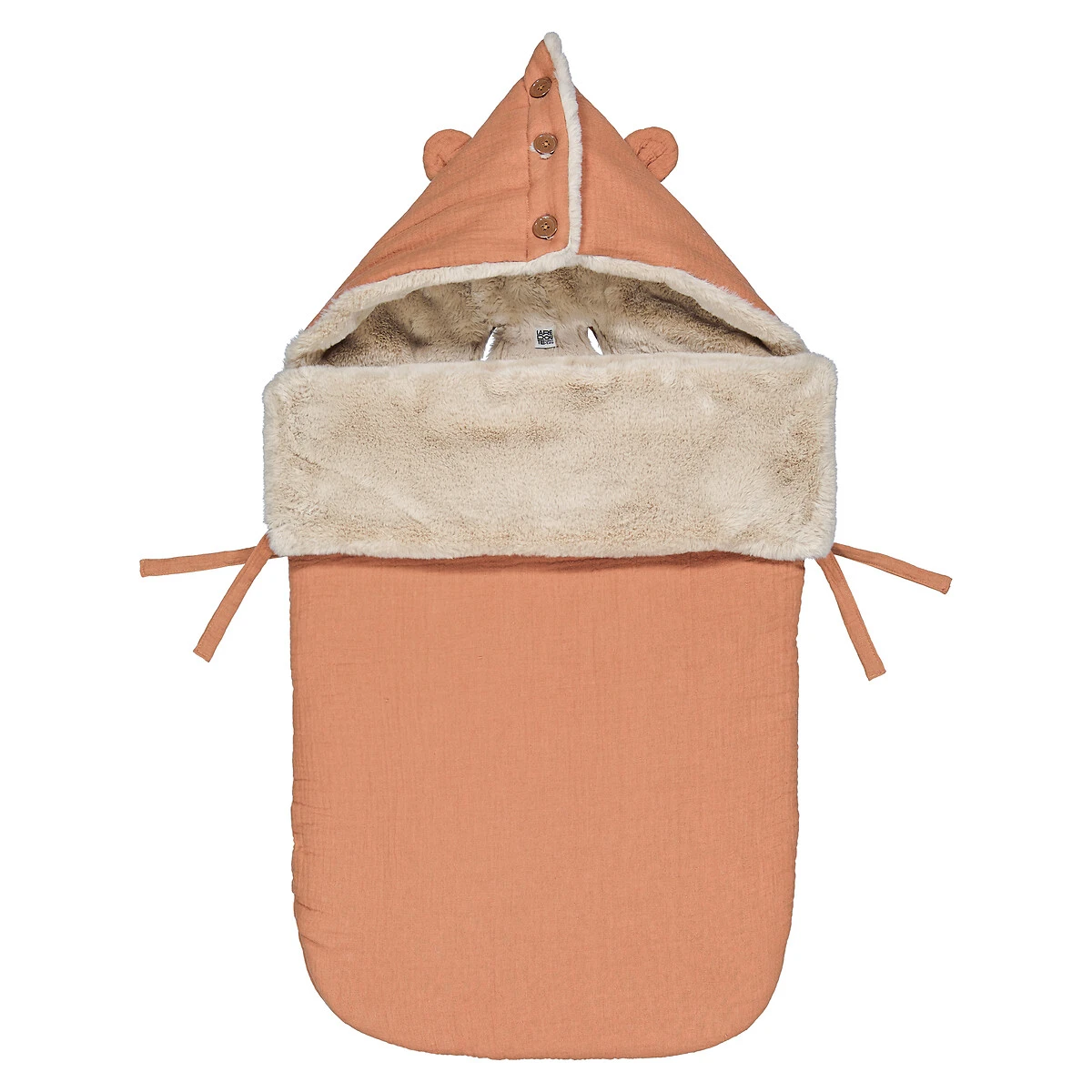 Nid d'ange à capuche gaze de coton, tissu duveteux