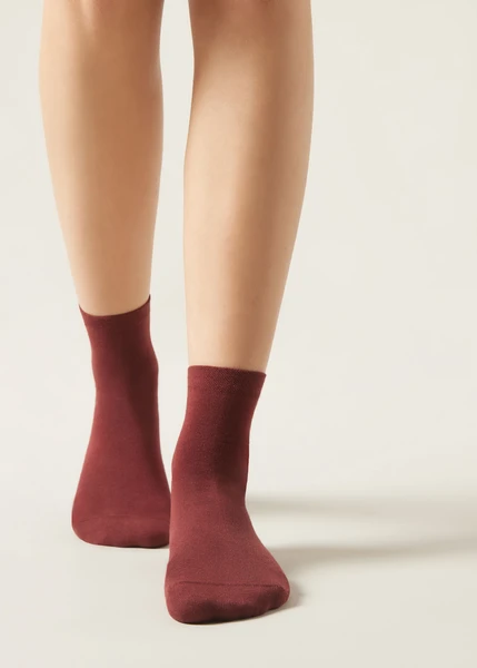 Chaussettes Courtes avec Bordure Travaillée