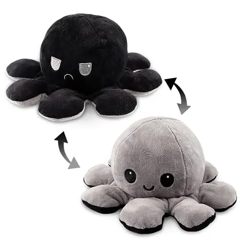 Poulpe Peluche Reversible, Peluche Humeur Reversible, Jouets en Peluche De Poulpe RéVersibles Mignons, Poupée d'animaux en Peluche de Poulpe Réversible Doux, Jouets Créatifs pour Enfants Amis Famille