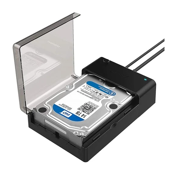 SABRENT Boitier Externe pour Disque Dur SATA 2,5" et 3,5" Pouces, 9,5 ou 7mm Adaptateur SSD/HDD vers USB 3.2, Station d'accueil du Disque Dur, sans Outils, UASP, câble USB Inclus avec Alimentation