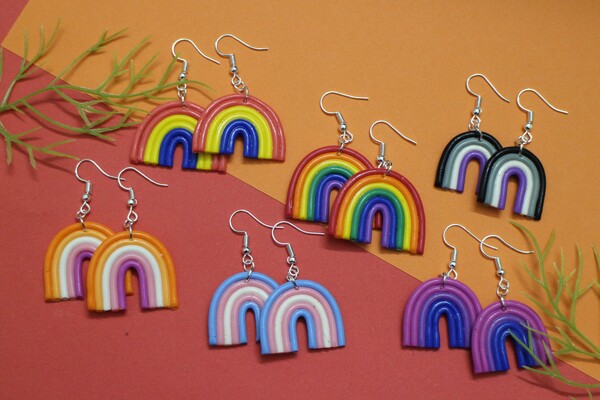 Personnalisable : Boucles d’oreilles Rainbow Pride
