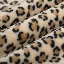 Tissu douillette léopard beige