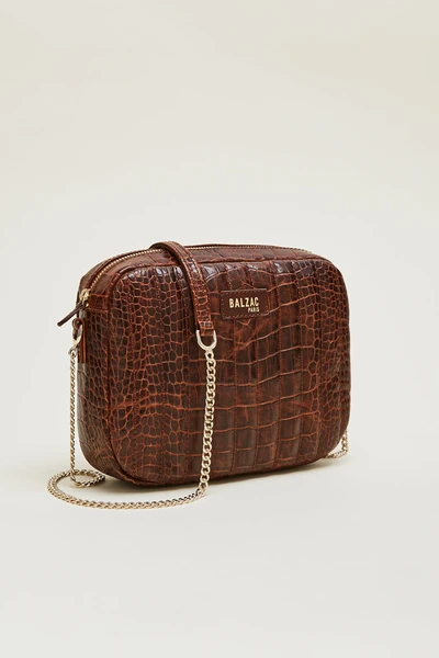 Sac César cognac embossé