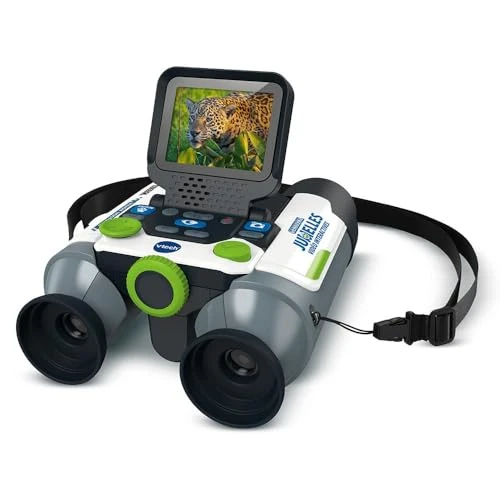 VTech - Genius XL Jumelles Vidéo Interactives, Jumelles Enfant 10x21 avec Écran Couleur, Photos et Vidéos de la BBC, Jouet Scientifique Éducatif, Cadeau Enfant Dès 5 Ans - Contenu en Français