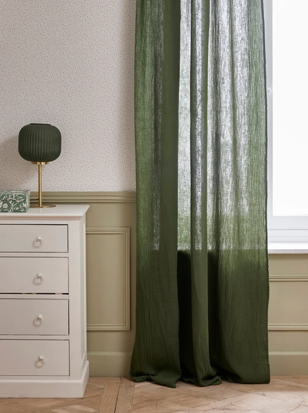 Rideau à nouettes en gaze de coton