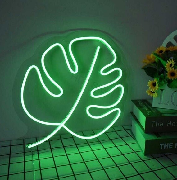 Monstera Leaf Neon Sign / Monstera Leaf Neon Signs / Monstera Leaf Led Light / Custom Neon Sign / Wall Decor / Bedroom Neon Signsneon