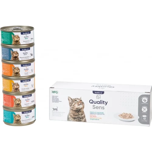 QUALITY SENS HFG Multipack - Mix de 6 recettes - Pâtées en bouillon 100% Naturelles pour Chat & Chaton
