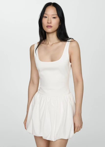 Robe évasée combinée - Femme | MANGO OUTLET France métropolitaine