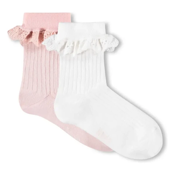Lot de 2 Paires de Chaussettes Volants Nana | Rose pâle