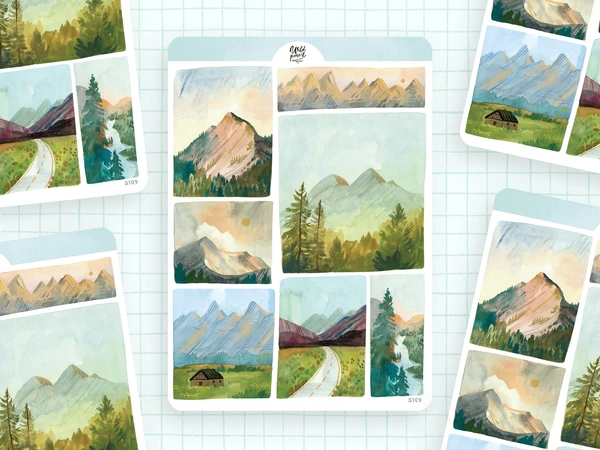 Sticker Sheet — Mountain Lanscapes
